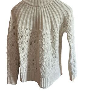 Madewell Women's XS Ivory Mock‎ Neck Pullover Sweater Long Sleeve